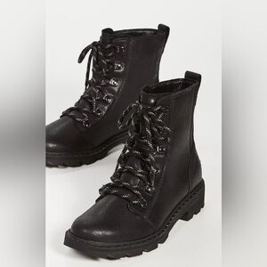 Sorel Black Women's Lace-Up Combat Boots